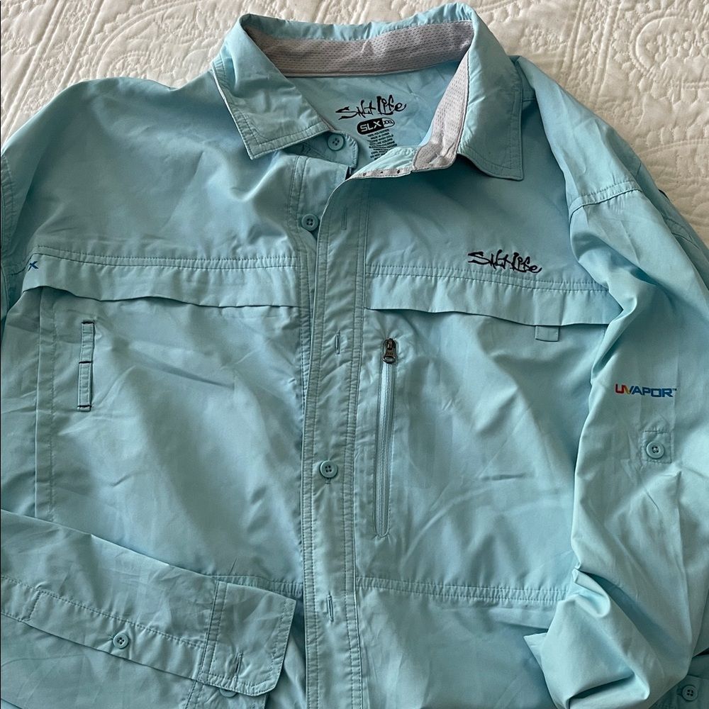 Salt Life Men's Light Blue Shirt nice XXL